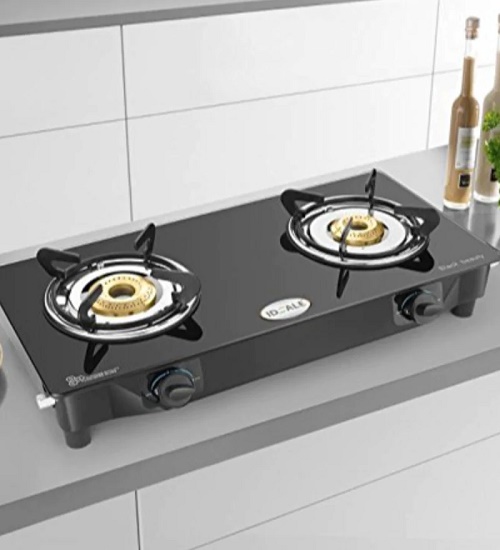 Buy Ideale Essential 2 Burner Glass Top Gas Stove with Heavy Duty Brass